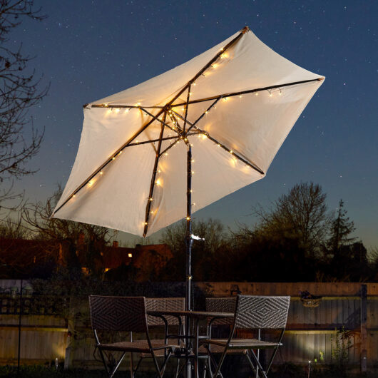 Smart Solar LED Parasol String Light 72 Lights Warm White Multi-Function