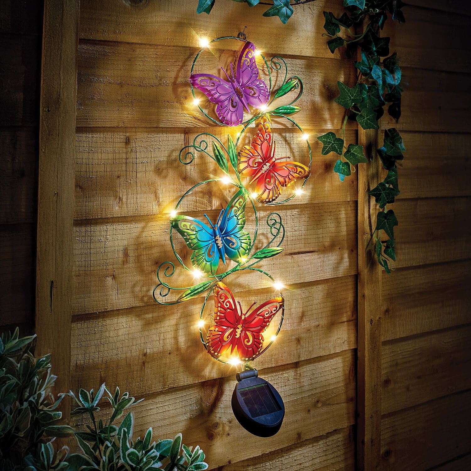 Solar Wall Art (Butterfly Design) H42 X W22.5 X D4.5, 16 Warm White LEDs