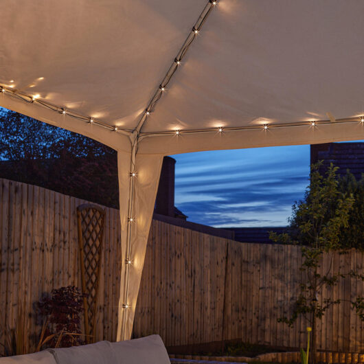 Smart Solar LED 3m x 3m Gazebo String Light (140 Lights) Warm White Multi-Function