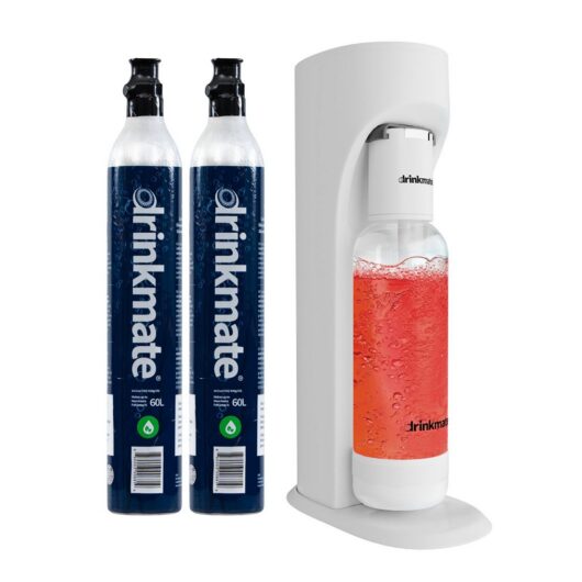 Drinkmate Omnifizz Carbonator Classic White With 2 Co2 Cylinders