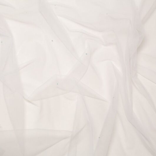 Minerva Core Range Rhinestone Victoria Tulle Net Fabric White