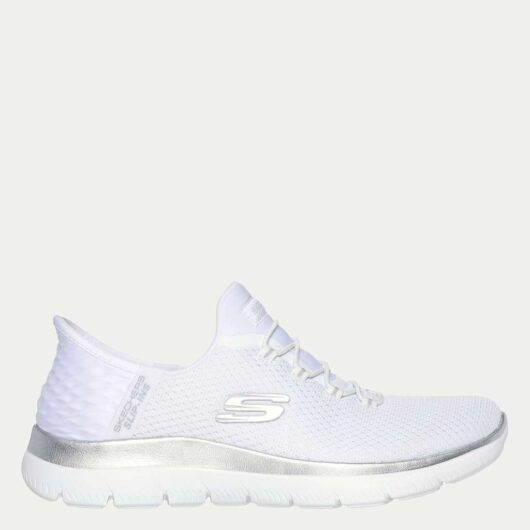 Skechers Wide Fit Summits Diamond Dream Slip In Trainers White Mix