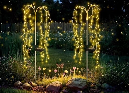 Solar-Powered Firework Garden Stake Lights
