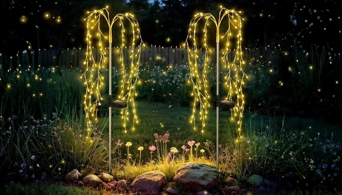 Solar-Powered Firework Garden Stake Lights